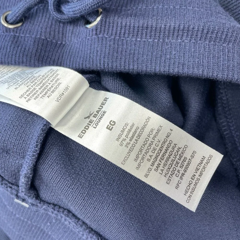 💥   Men's XL Textured Lounge Pants Navy Blue Polyester Blend i1695